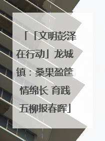 「文明彭泽在行动」龙城镇：桑果盈筐情绵长 育践五柳报春晖