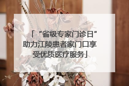 “省级专家门诊日”助力江陵患者家门口享受优质医疗服务