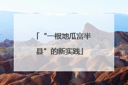 “一根地瓜富半县”的新实践