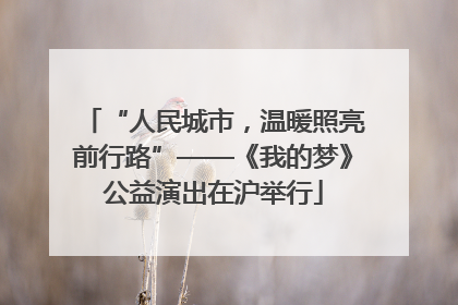 “人民城市，温暖照亮前行路”——《我的梦》公益演出在沪举行