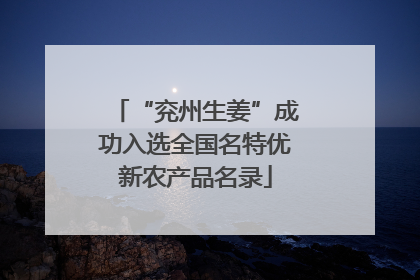 “兖州生姜”成功入选全国名特优新农产品名录