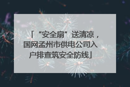 “安全扇”送清凉，国网孟州市供电公司入户排查筑安全防线