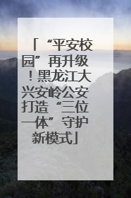 “平安校园”再升级！黑龙江大兴安岭公安打造“三位一体”守护新模式