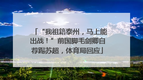 “我祖籍泰州，马上能出战！”前国脚毛剑卿自荐踢苏超，体育局回应