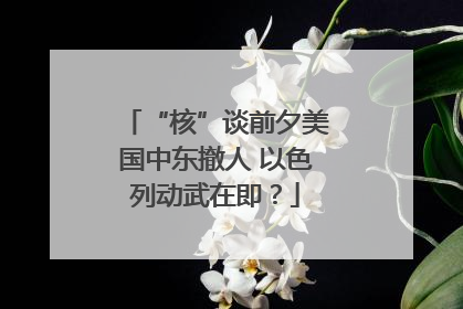 “核”谈前夕美国中东撤人 以色列动武在即？