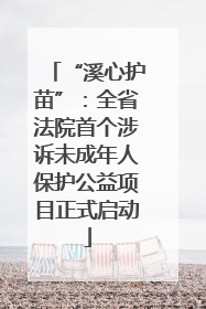 “溪心护苗”：全省法院首个涉诉未成年人保护公益项目正式启动