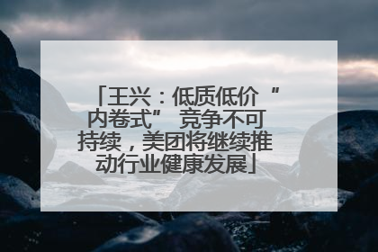 王兴：低质低价“内卷式” 竞争不可持续，美团将继续推动行业健康发展
