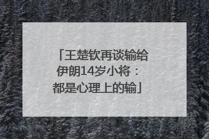 王楚钦再谈输给伊朗14岁小将：都是心理上的输