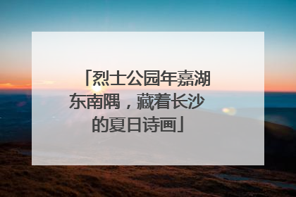 烈士公园年嘉湖东南隅，藏着长沙的夏日诗画