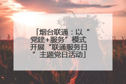 烟台联通：以“党建+服务”模式开展“联通服务日”主题党日活动