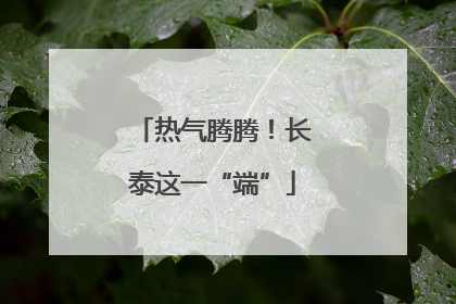 热气腾腾！长泰这一“端”