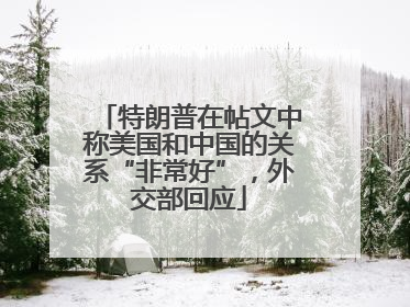 特朗普在帖文中称美国和中国的关系“非常好”，外交部回应