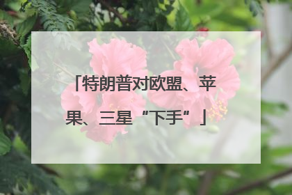 特朗普对欧盟、苹果、三星“下手”