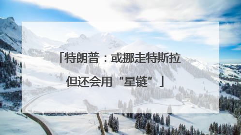 特朗普：或挪走特斯拉 但还会用“星链”