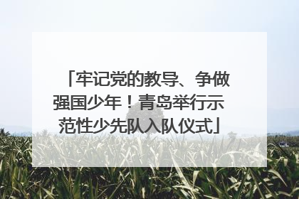 牢记党的教导、争做强国少年！青岛举行示范性少先队入队仪式