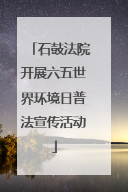 石鼓法院开展六五世界环境日普法宣传活动