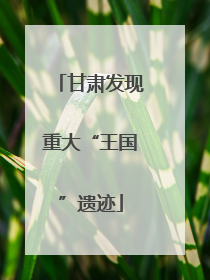 甘肃发现重大“王国”遗迹