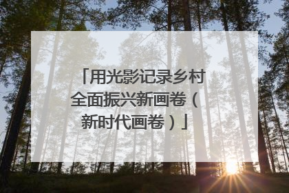 用光影记录乡村全面振兴新画卷（新时代画卷）