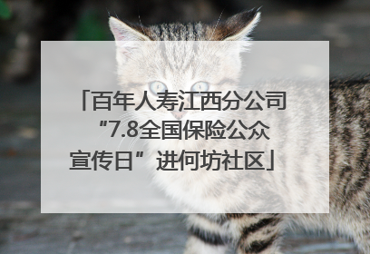 百年人寿江西分公司“7.8全国保险公众宣传日”进何坊社区