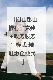 眉山彭山推行“党建+政务服务”模式 精准惠企便民