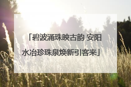 碧波涌珠映古韵 安阳水冶珍珠泉焕新引客来