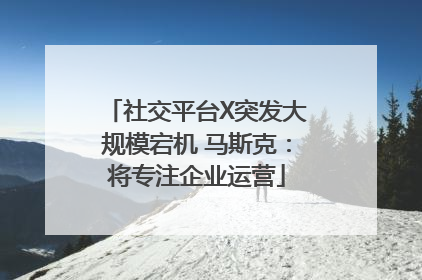 社交平台X突发大规模宕机 马斯克：将专注企业运营