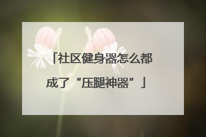 社区健身器怎么都成了“压腿神器”
