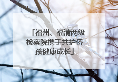 福州、福清两级检察院携手共护侨孩健康成长