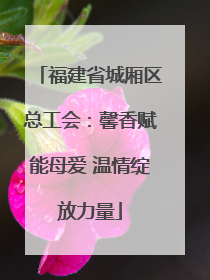 福建省城厢区总工会：馨香赋能母爱 温情绽放力量