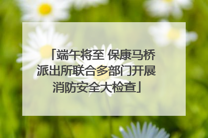 端午将至 保康马桥派出所联合多部门开展消防安全大检查