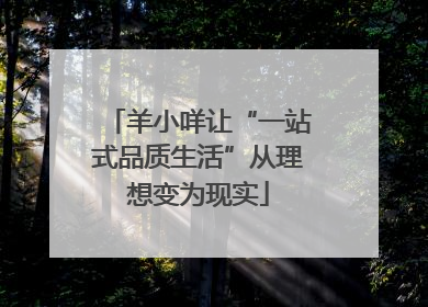 羊小咩让“一站式品质生活”从理想变为现实