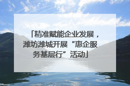 精准赋能企业发展，潍坊潍城开展“惠企服务基层行”活动