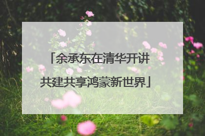 余承东在清华开讲 共建共享鸿蒙新世界