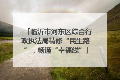 临沂市河东区综合行政执法局精修“民生路”，畅通“幸福线”