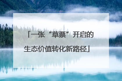 一张“草票”开启的生态价值转化新路径