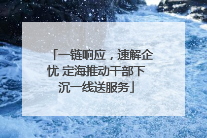 一链响应，速解企忧 定海推动干部下沉一线送服务