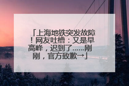 上海地铁突发故障！网友吐槽：又是早高峰，迟到了……刚刚，官方致歉→