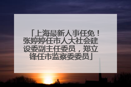 上海最新人事任免！张婷婷任市人大社会建设委副主任委员，郑立锋任市监察委委员