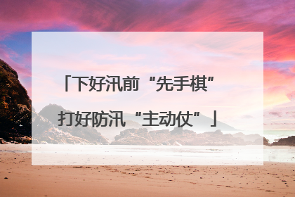 下好汛前“先手棋” 打好防汛“主动仗”