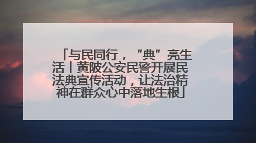 与民同行，“典”亮生活丨黄陂公安民警开展民法典宣传活动，让法治精神在群众心中落地生根