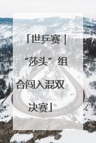 世乒赛｜“莎头”组合闯入混双决赛