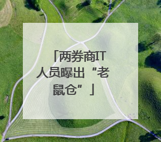 两券商IT人员曝出“老鼠仓”