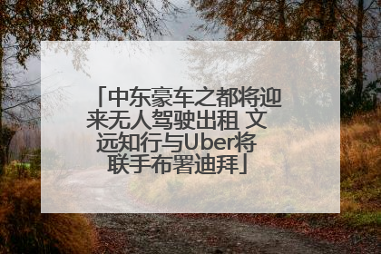 中东豪车之都将迎来无人驾驶出租 文远知行与Uber将联手布署迪拜