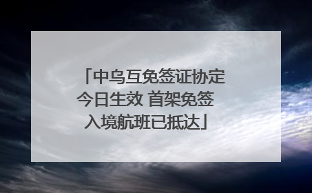 中乌互免签证协定今日生效 首架免签入境航班已抵达