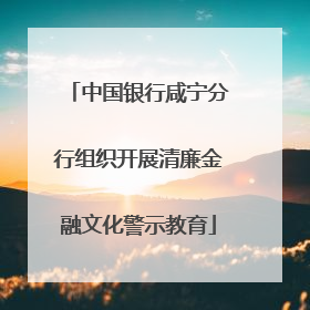 中国银行咸宁分行组织开展清廉金融文化警示教育