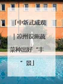 中新武威观｜凉州设施蔬菜种出好“丰”景