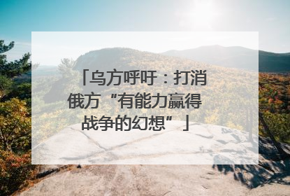 乌方呼吁：打消俄方“有能力赢得战争的幻想”