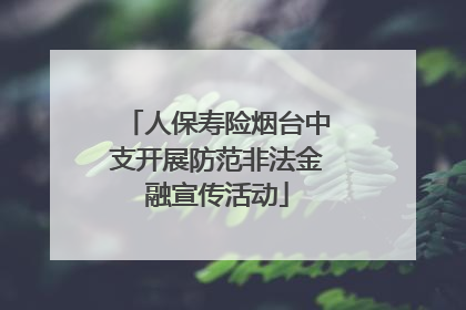 人保寿险烟台中支开展防范非法金融宣传活动