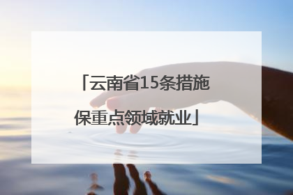 云南省15条措施保重点领域就业