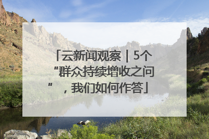 云新闻观察｜5个“群众持续增收之问”，我们如何作答
